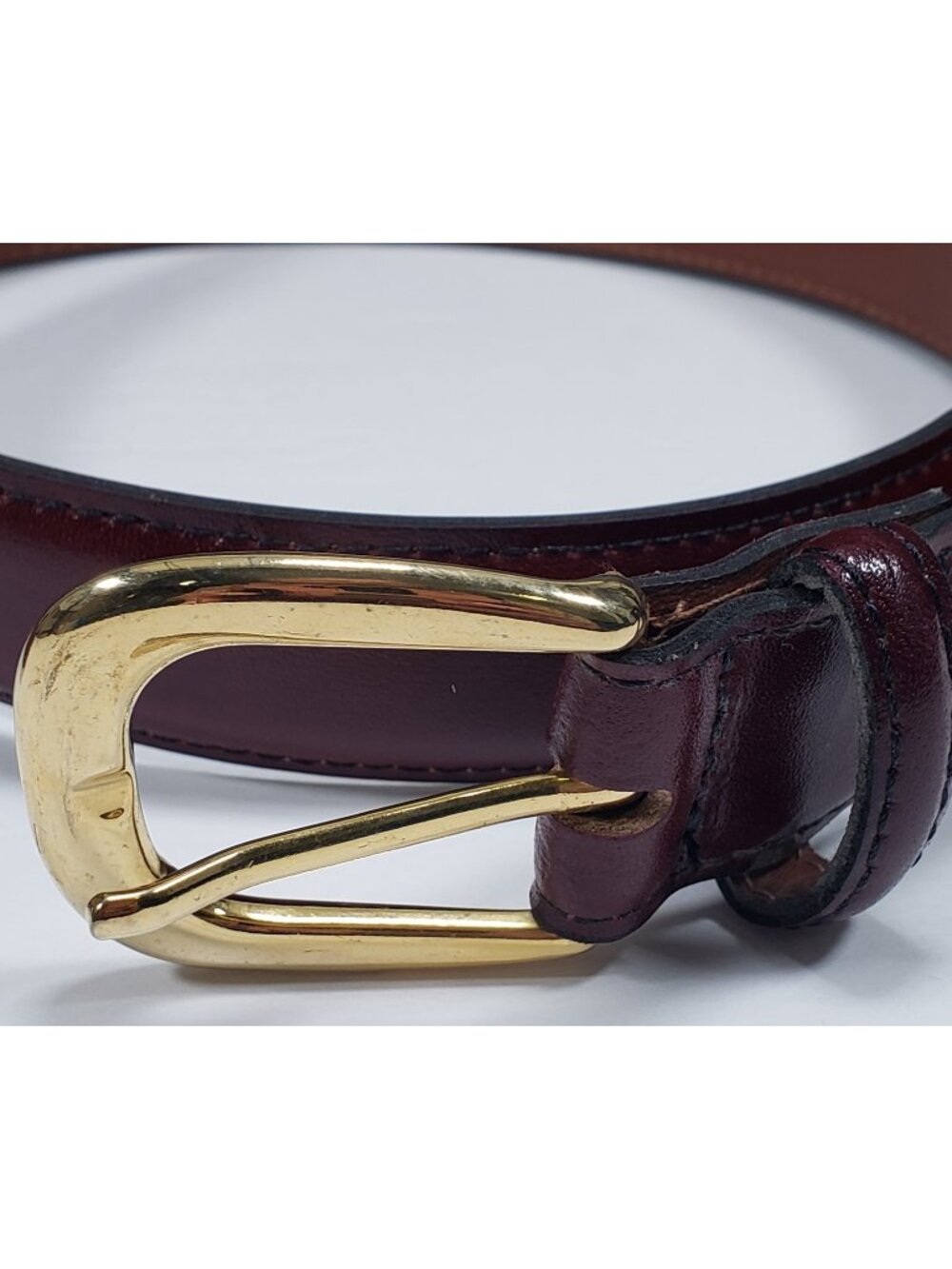 Lucido Aniline Men's Belt Bonded Leather Burgundy Size 39/95 02730 Made in USA